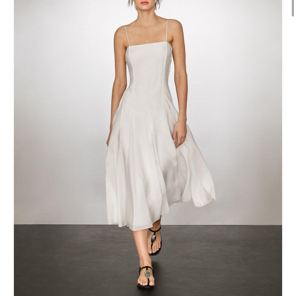 Massimo Dutti White strappy midi dress